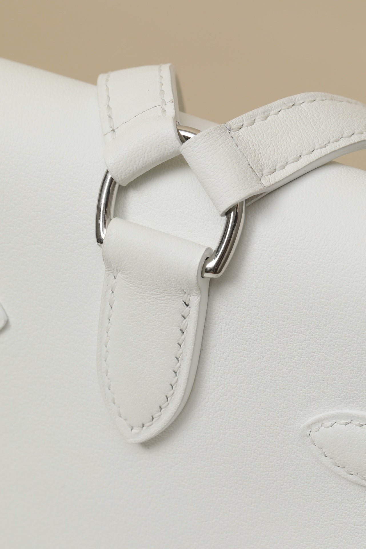 Hermès Kelly Jump White Swift Leather Backpack