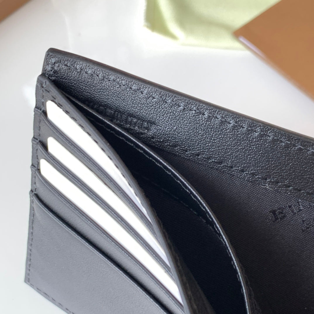 Burberry Grainy Leather & House Check Bifold Wallet