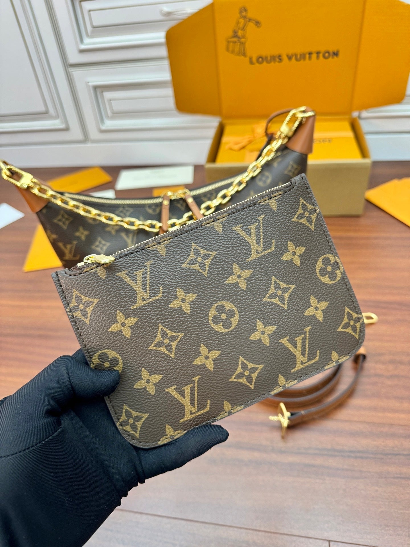 Louis Vuitton Loop Hobo Bag in Monogram & Monogram Reverse Canvas with Cowhide Leather Trim
