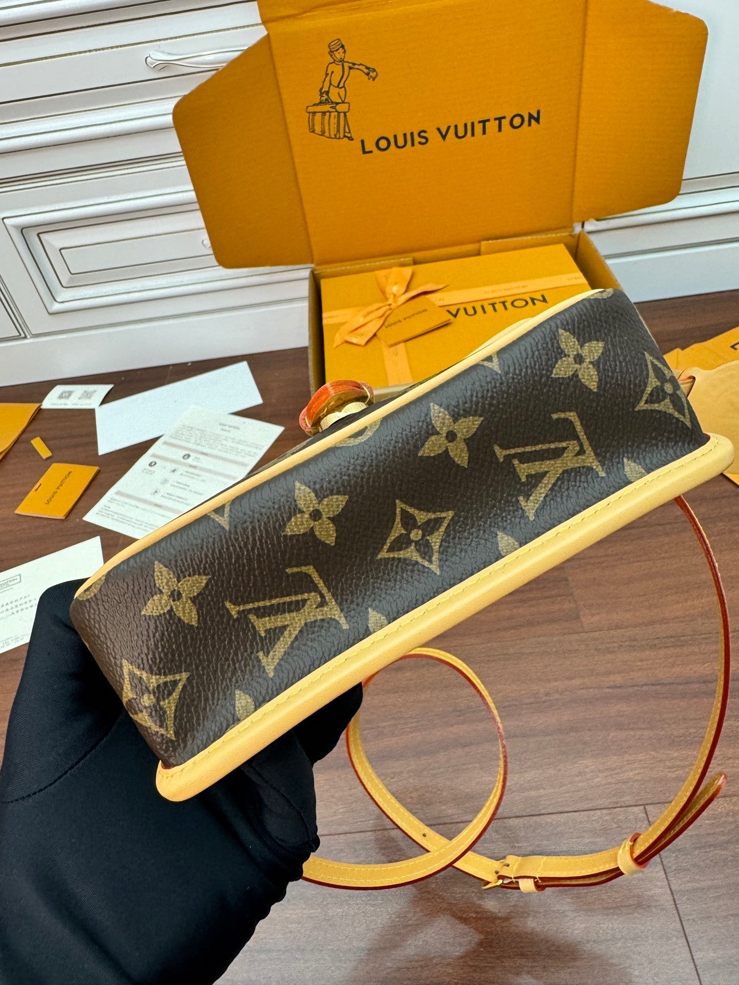 Louis Vuitton Nano Diane Bag in Monogram Canvas with Cowhide Leather Trim