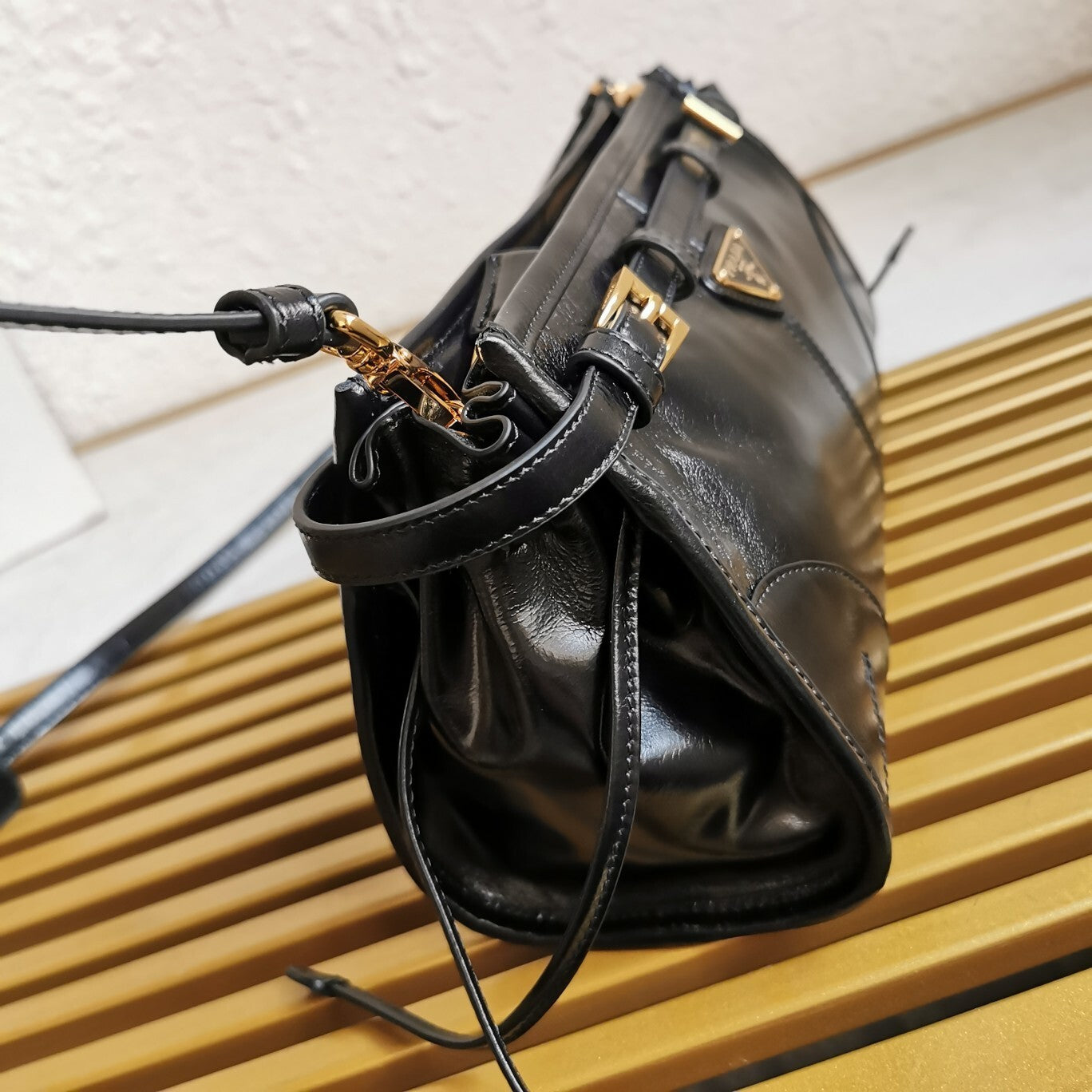 Prada Bonnie Small Black Leather Handbag