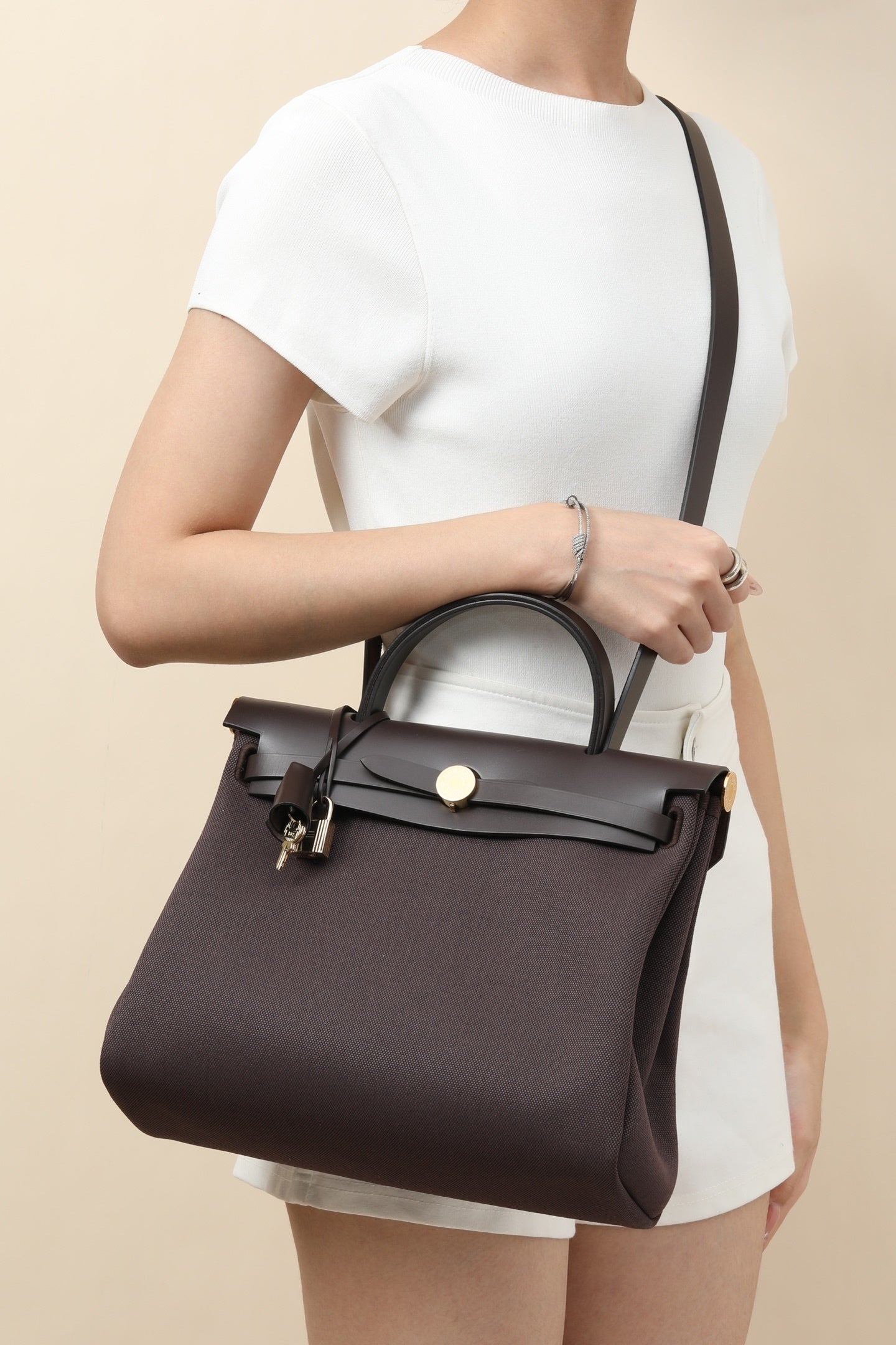 Hermès Herbag Zip 31 Casual Canvas & Leather Bag