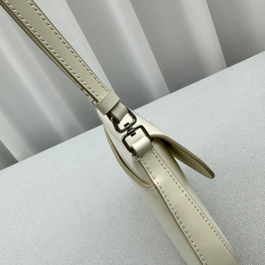 Prada Cleo Flap-Front Brushed Leather Shoulder Bag