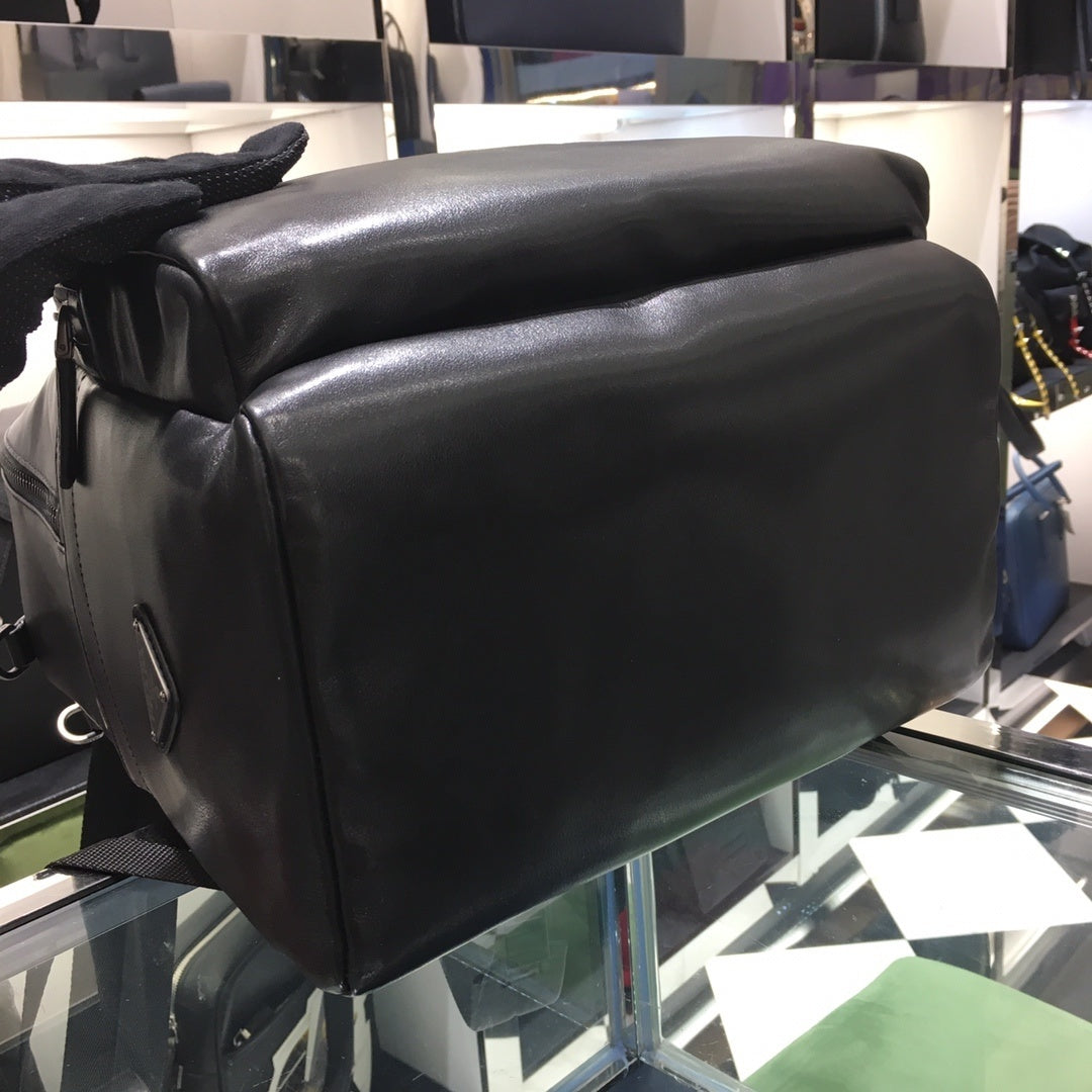 Prada Sporty Chic Black Calf Leather Backpack