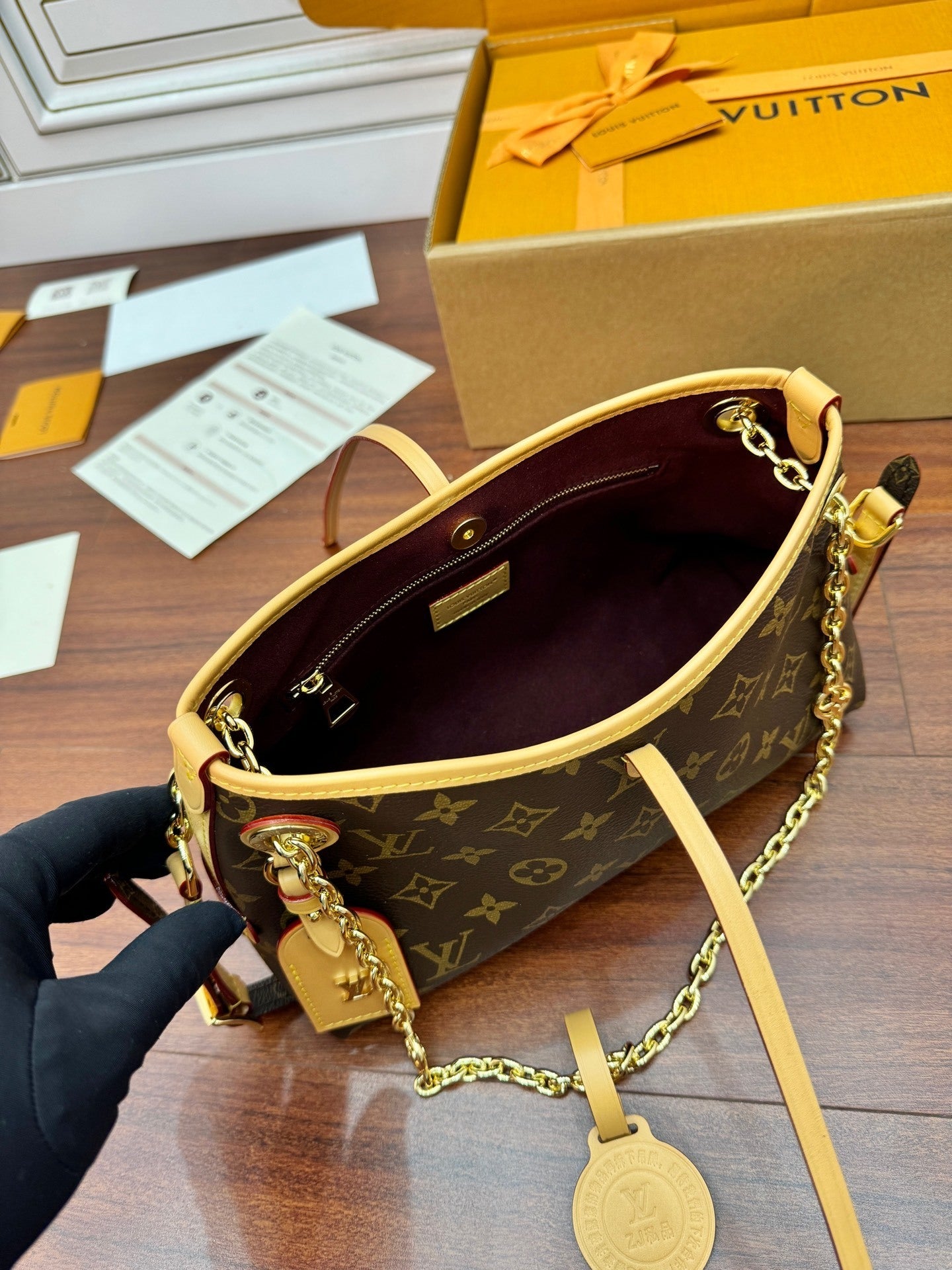 Louis Vuitton CarryAll BB Bag – Monogram Canvas with Natural Leather Trim