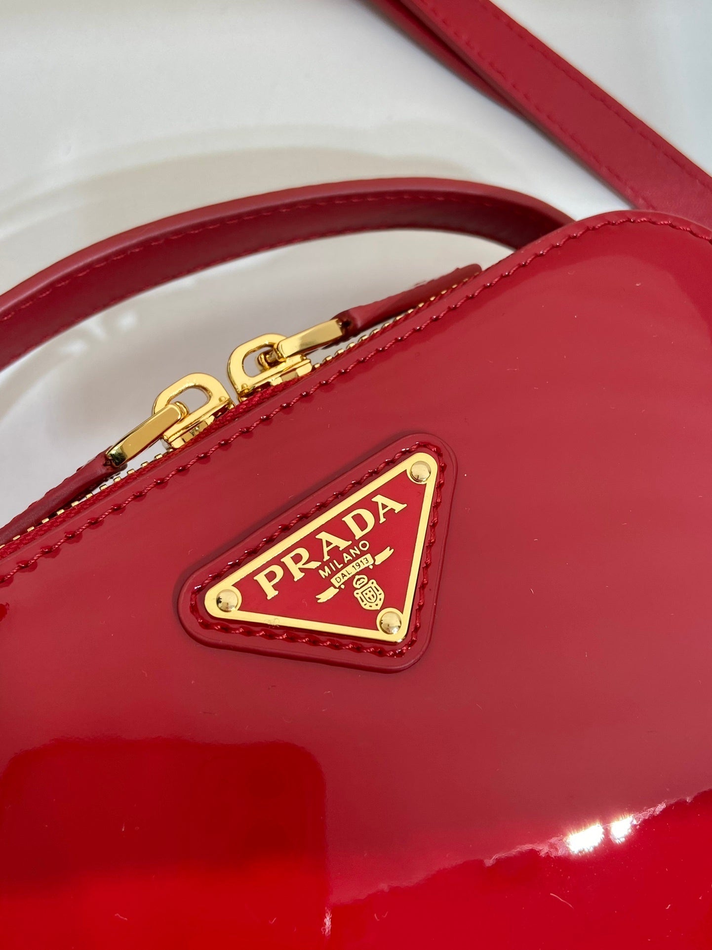 Prada Patent Leather Mini Pouch in Red – Stylish Luxury Designer Mini Bag