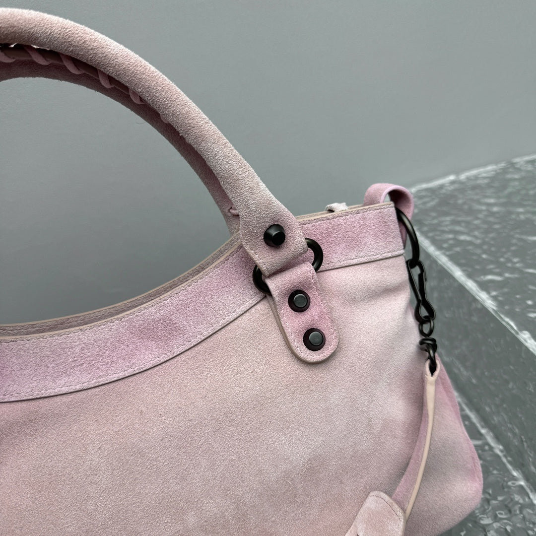 Balenciaga Le City First Pink Suede Bag