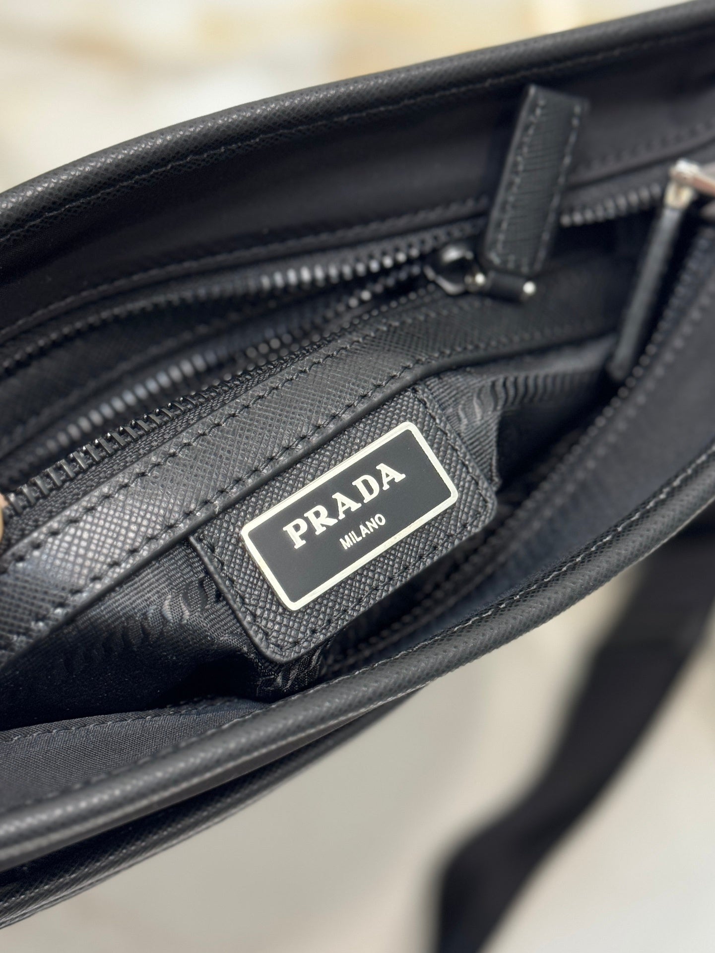 Prada Re-Nylon & Saffiano Leather Messenger Bag – Black Designer Crossbody