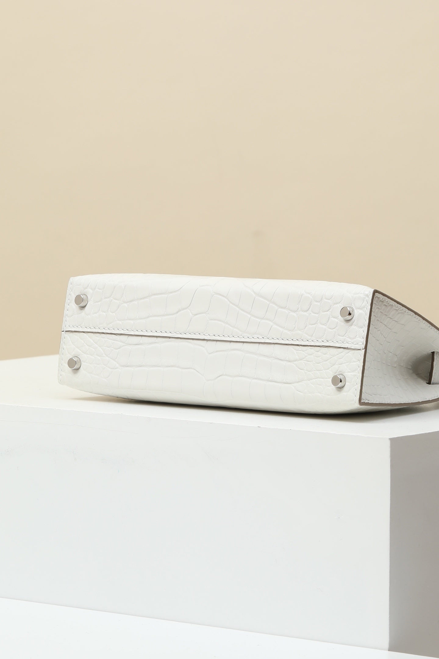 Hermès Mini Kelly II Sellier 20 White Alligator