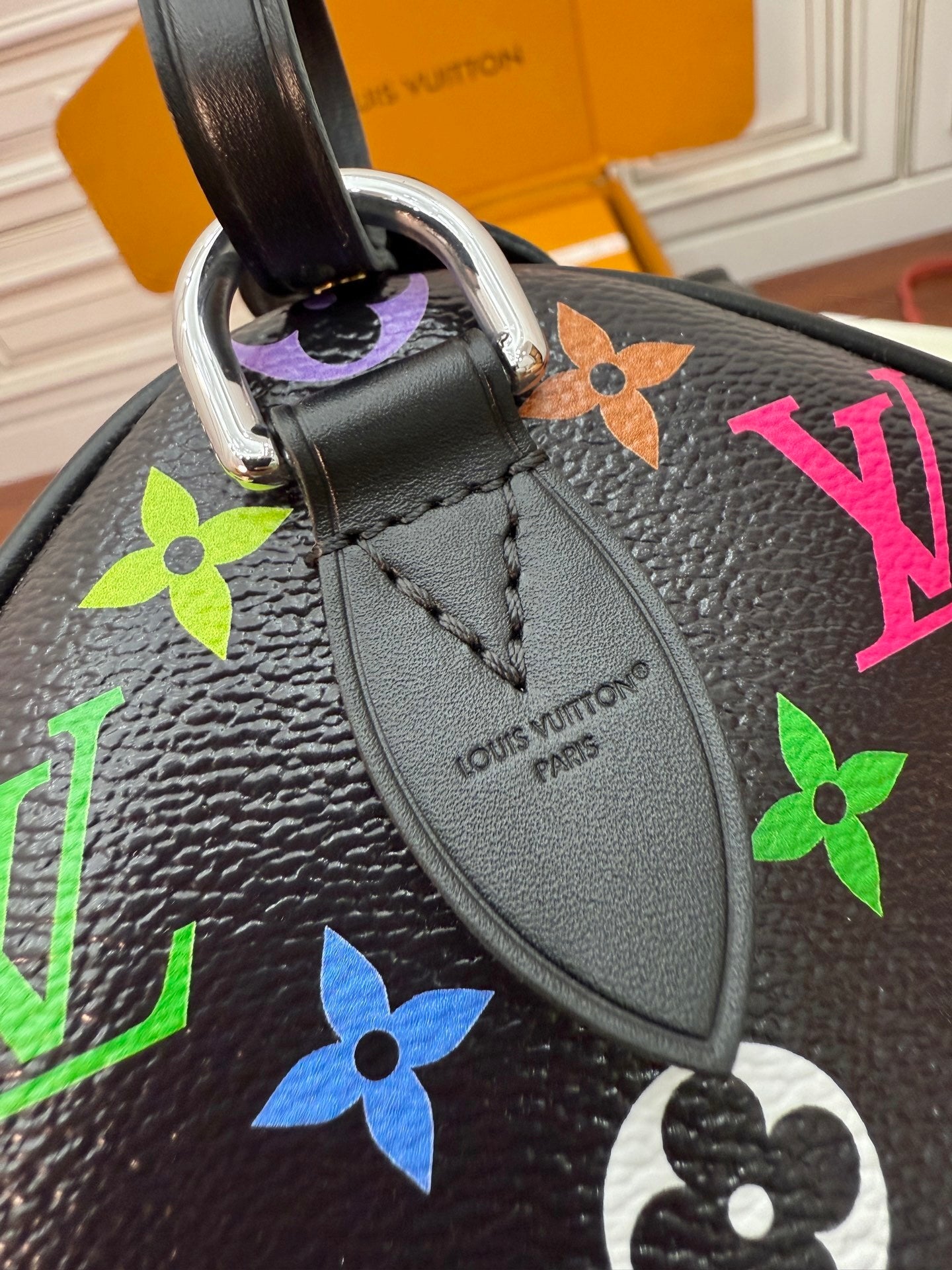 Louis Vuitton x Takashi Murakami Speedy Soft 30 Handbag Black Multicolor Monogram