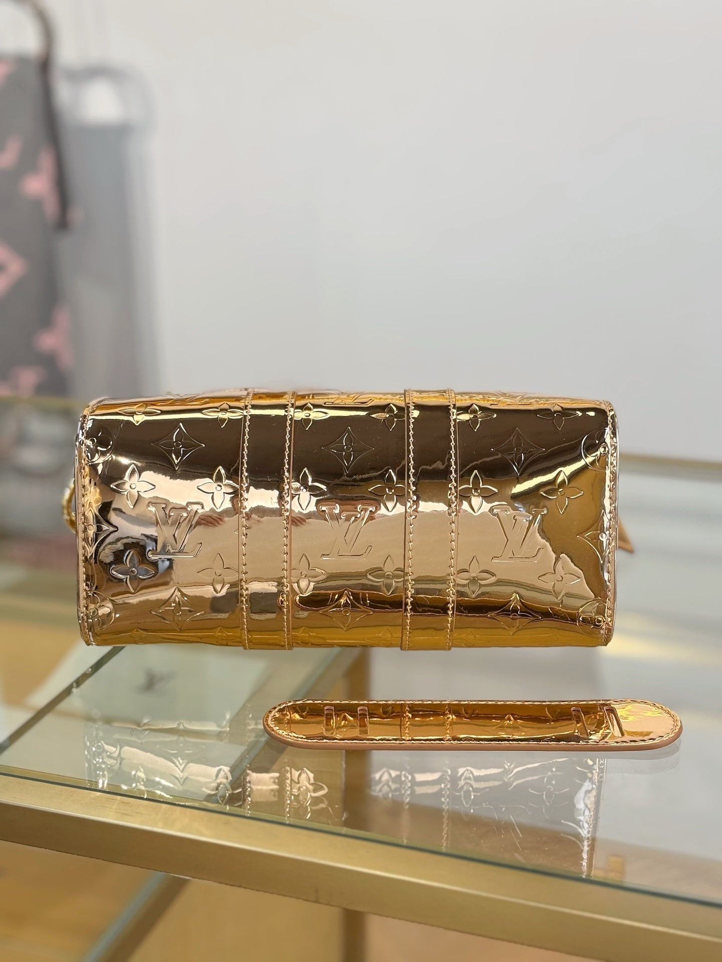 Louis Vuitton Speedy Bandoulière in Copper Monogram Miroir Laminated Canvas