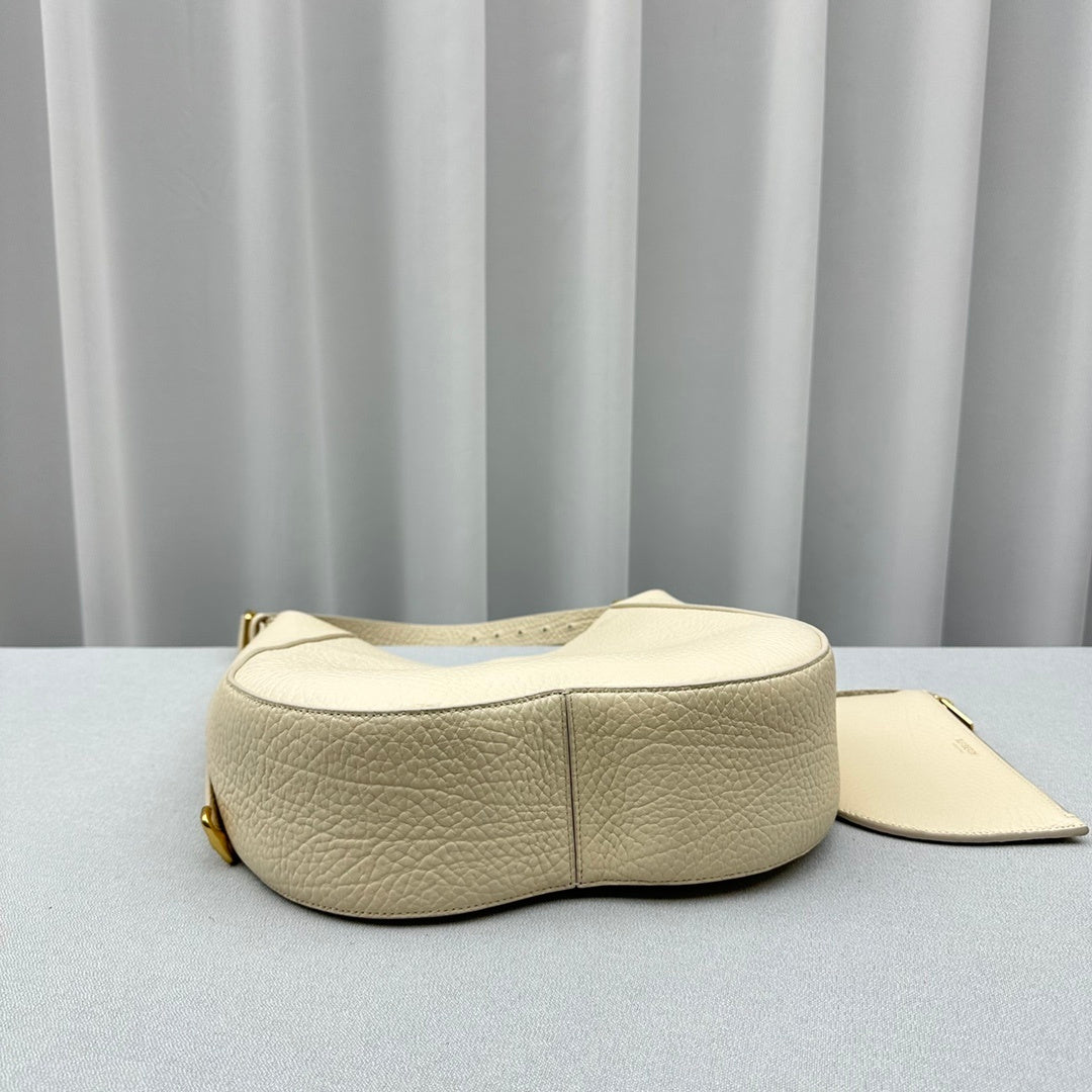 Burberry Chess Medium Beige Leather Shoulder Bag
