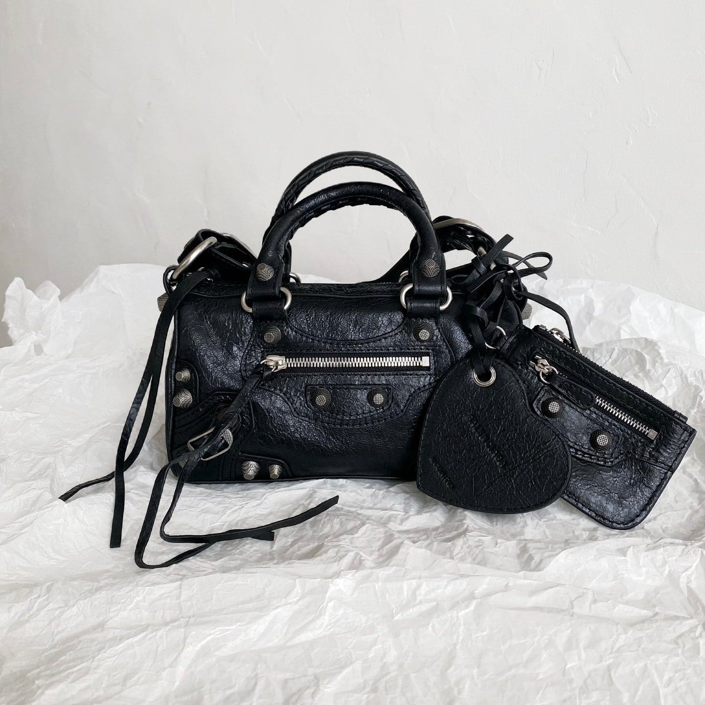 Balenciaga Neo Cagole Nano Duffle Black Arena Lambskin