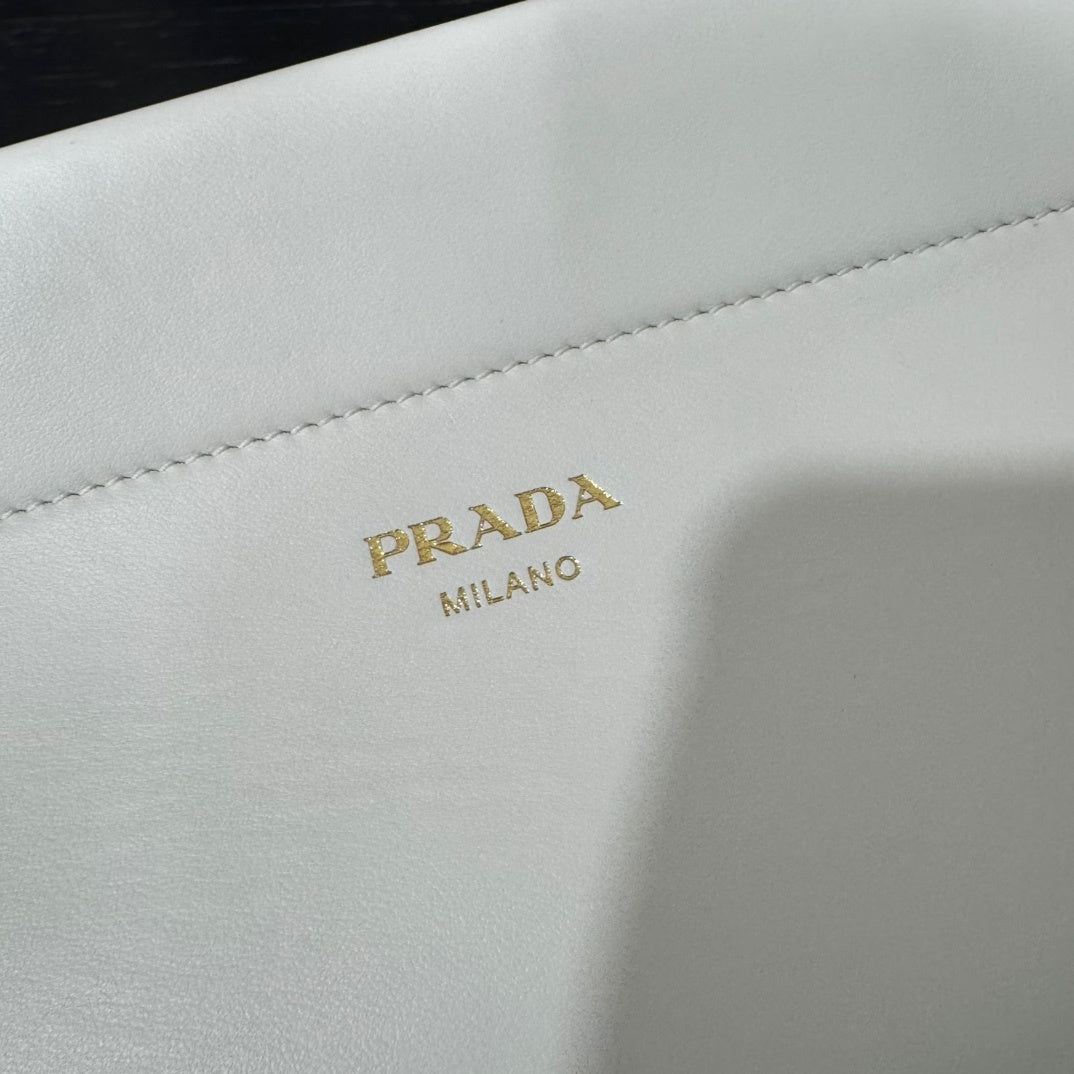 Prada Enchaîné Medium White Leather Shoulder Bag