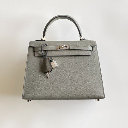 Hermès Kelly 25 Epsom Gris Asphalte Palladium