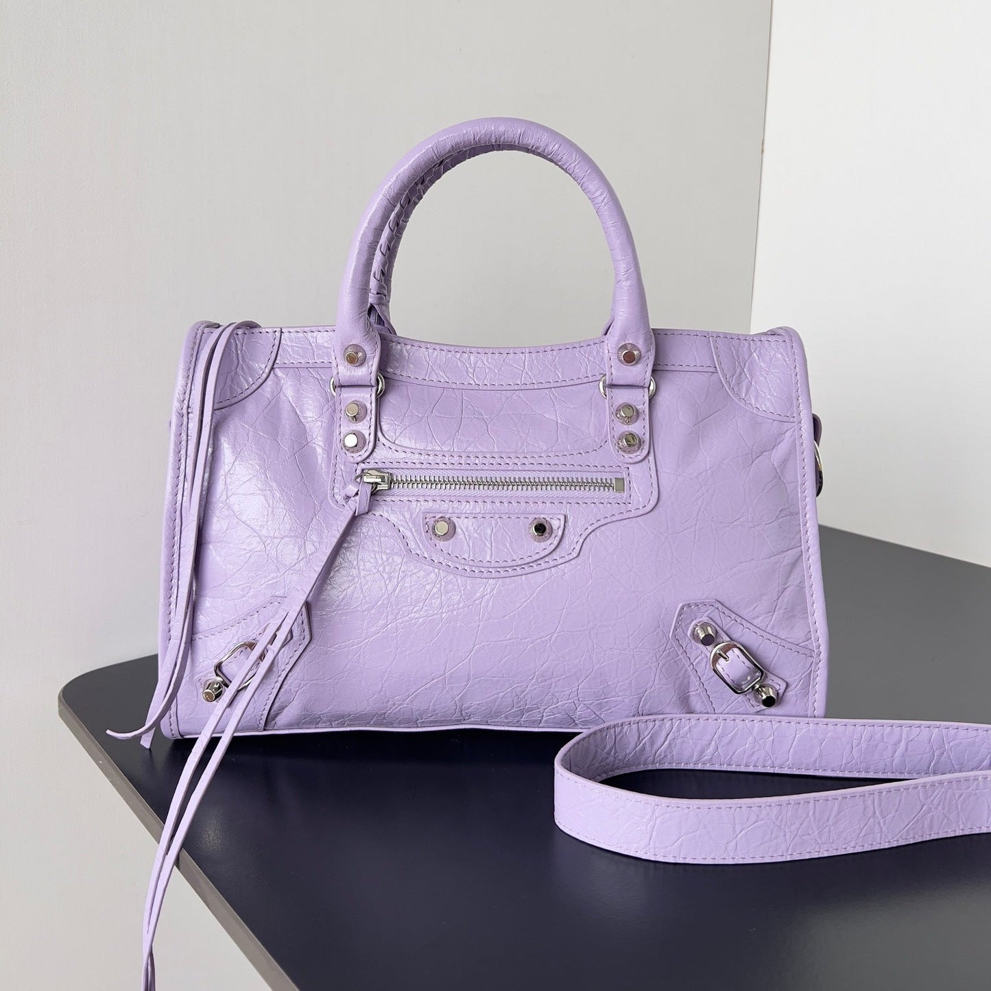 Balenciaga Le City Small Light Purple Arena Lambskin Bag