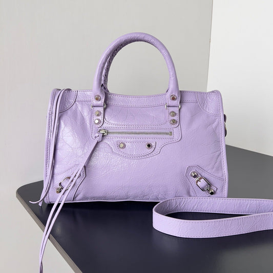 Balenciaga Le City Small Light Purple Arena Lambskin Bag