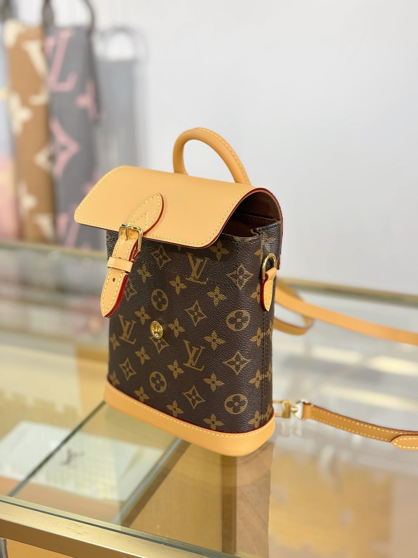 Louis Vuitton Soho Mini Backpack – Monogram Canvas with Natural Cowhide Trim
