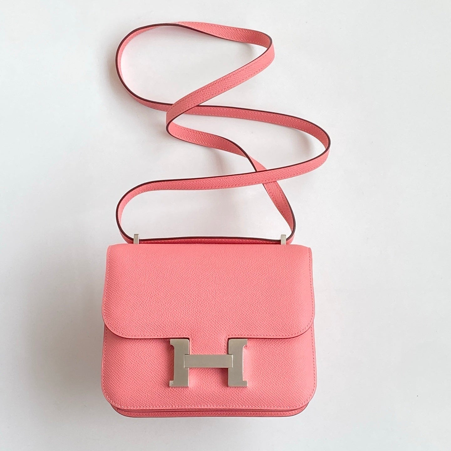 Hermès Constance Mini 18 Rose Confetti Epsom