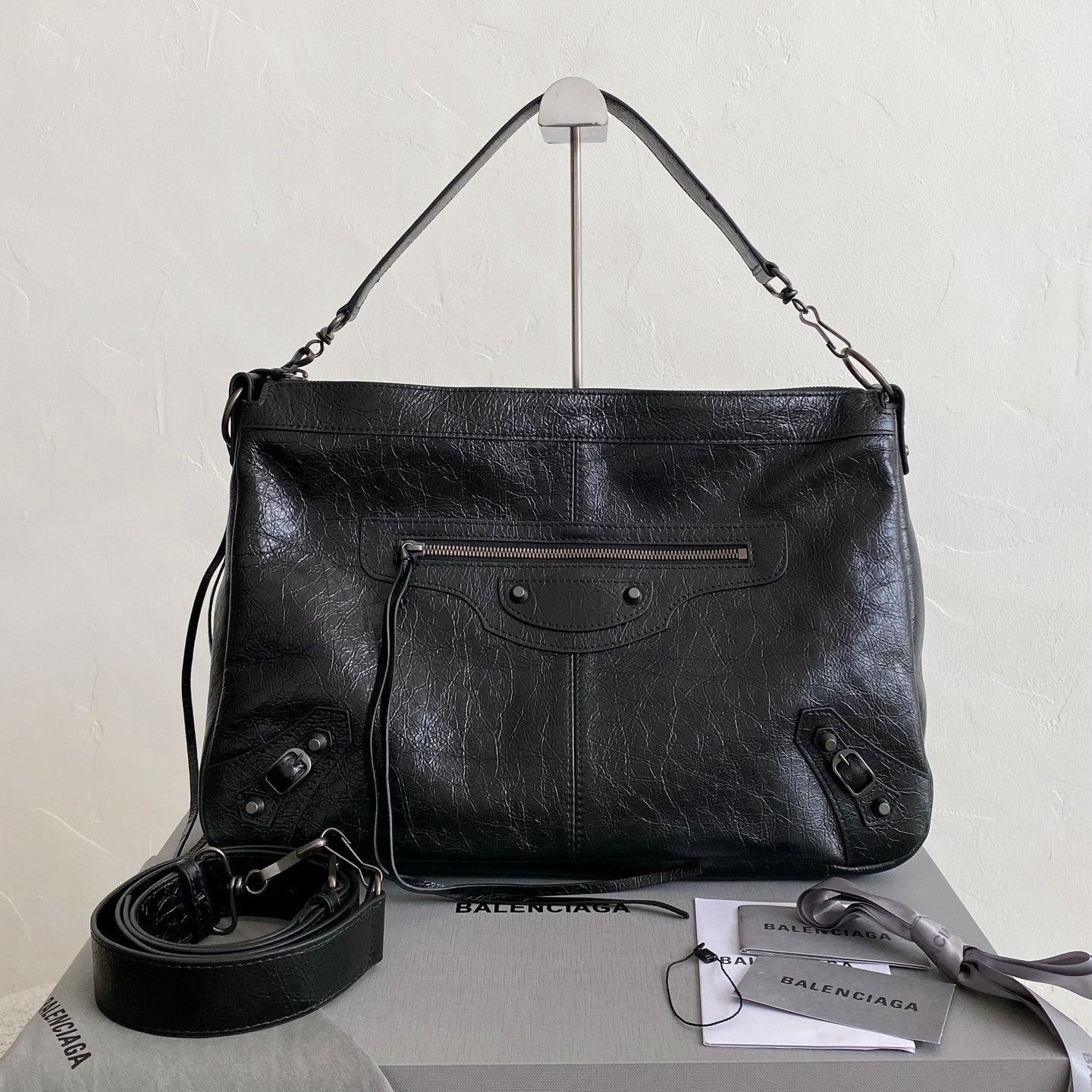 Balenciaga Le City Medium Black Arena Lambskin