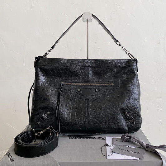 Balenciaga Le City Medium Black Arena Lambskin