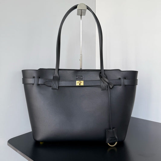 Balenciaga Bel Air Tote Black Leather Gold Hardware