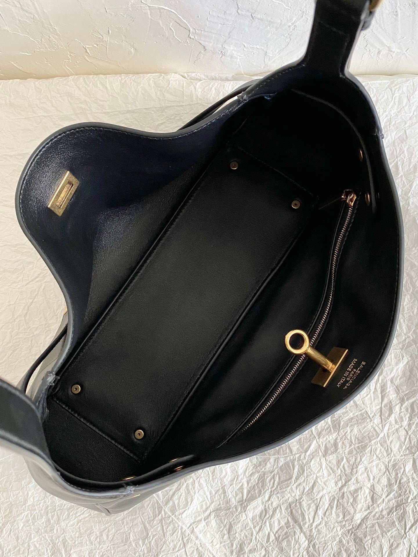 Balenciaga Bel Air Small Black Hobo Bag with Turn Lock