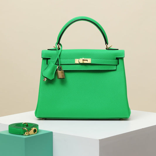 Hermès Kelly Bambou Green Togo Gold Hardware