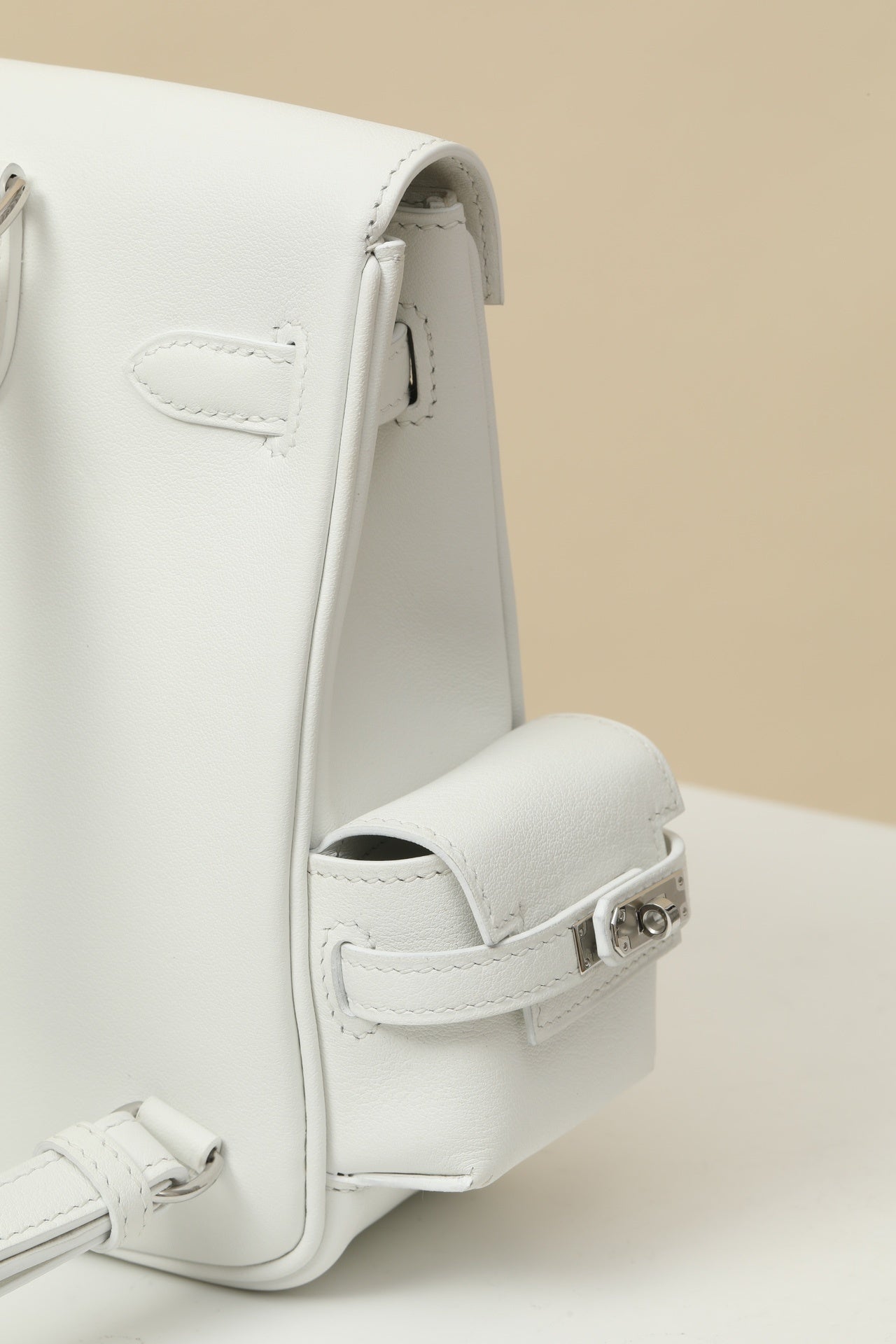 Hermès Kelly Jump White Swift Leather Backpack