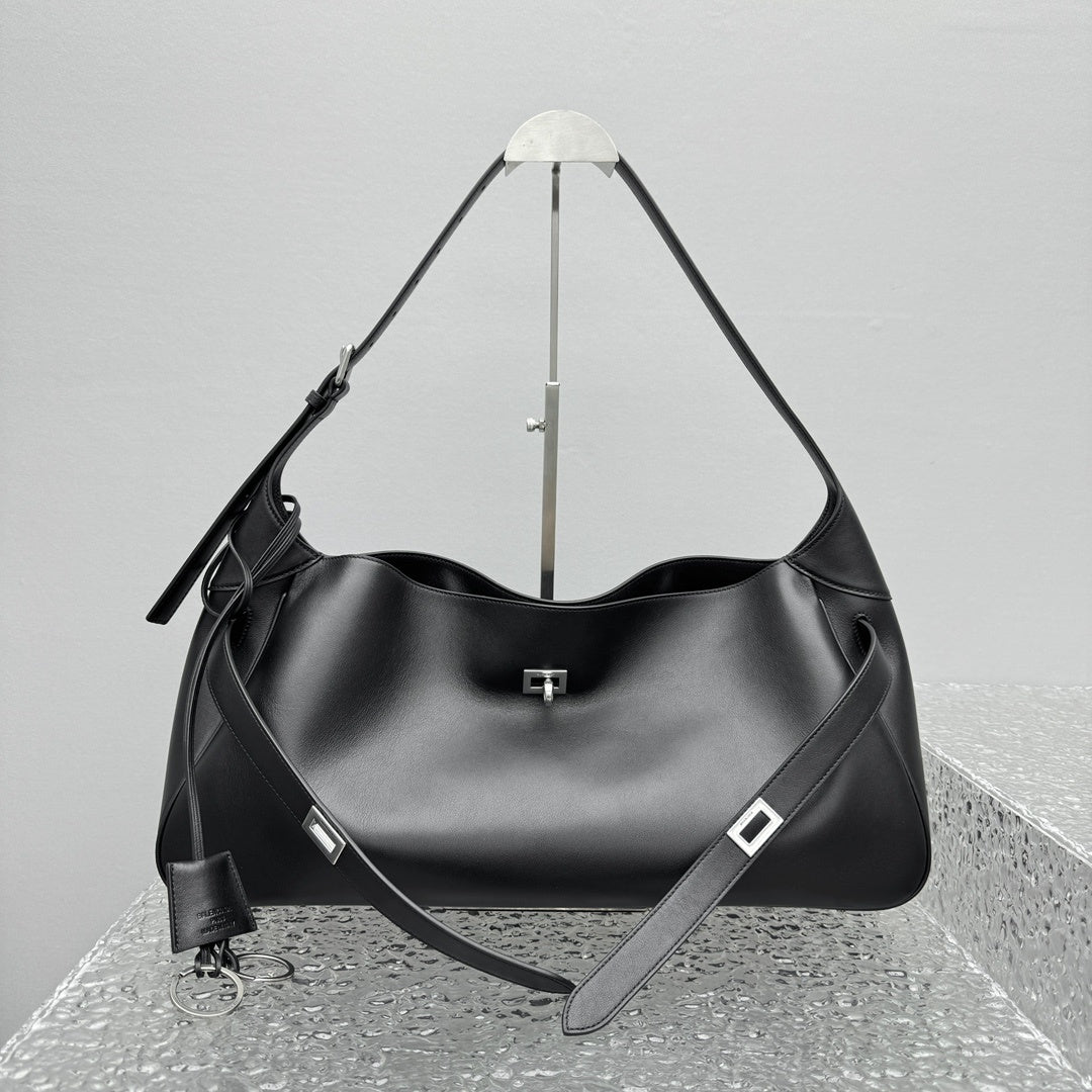 Balenciaga Bel Air Shoulder Bag | Luxury Leather Handbag with Turn-Lock Closure