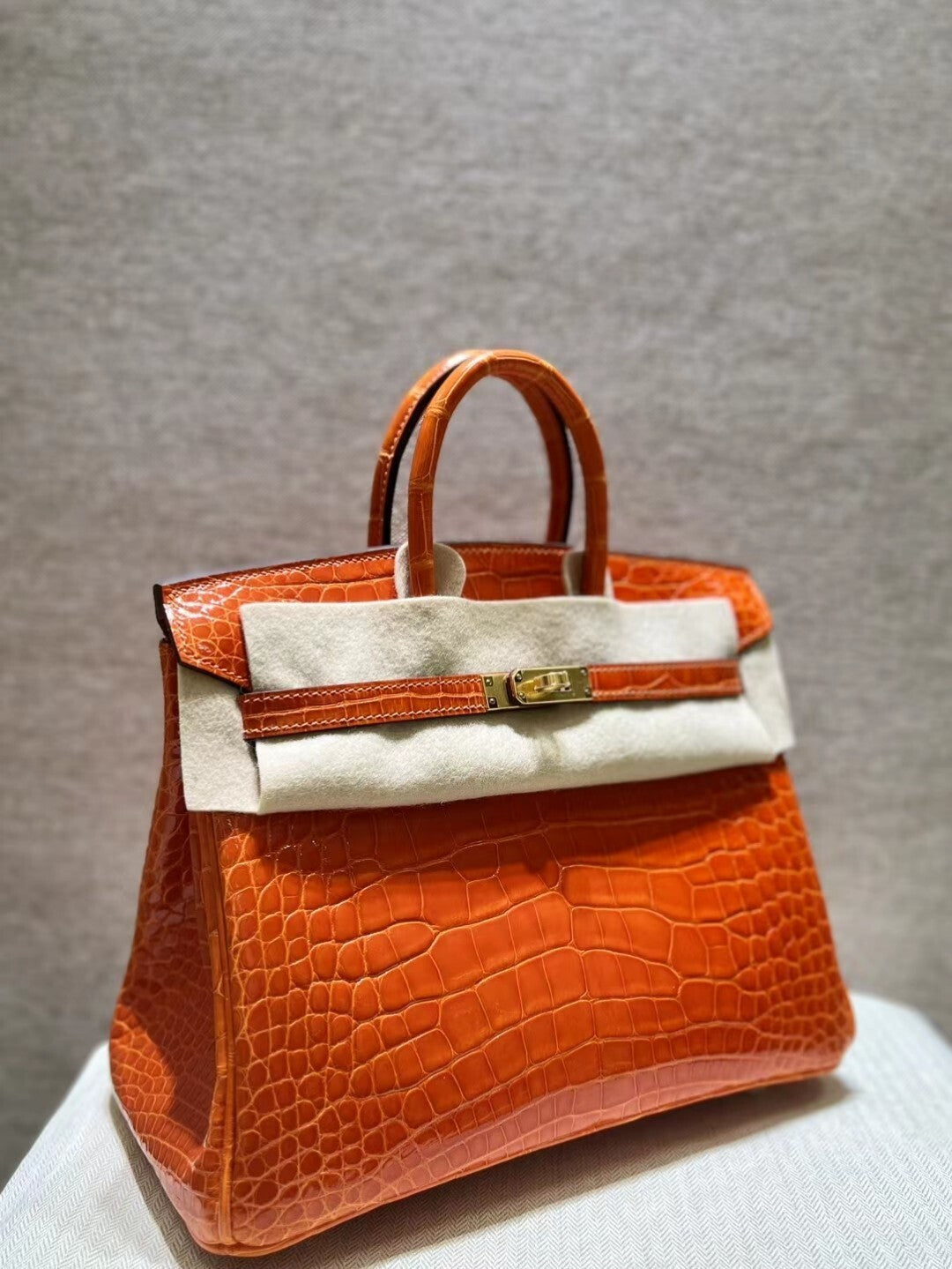Hermès Birkin 30 Orange Crocodile Gold Hardware