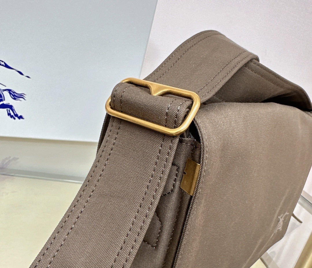 Burberry Trench Crossbody Bag Cappuccino Leather with Equestrian Knight Logo