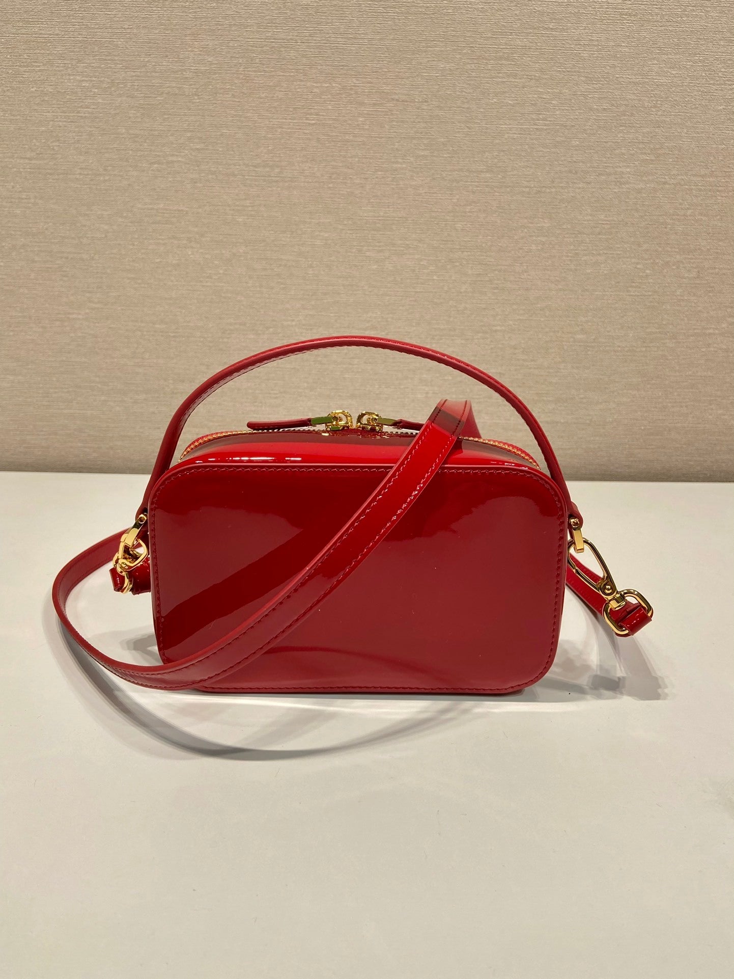 Prada Patent Leather Mini Pouch in Red – Stylish Luxury Designer Mini Bag
