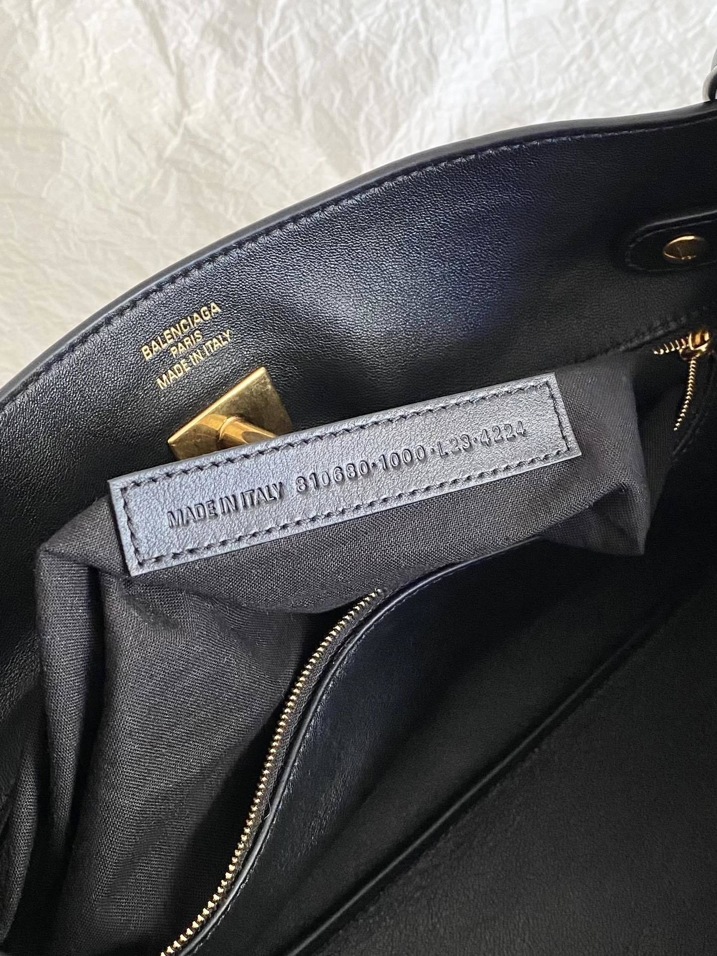 Balenciaga Bel Air Small Black Hobo Bag with Turn Lock