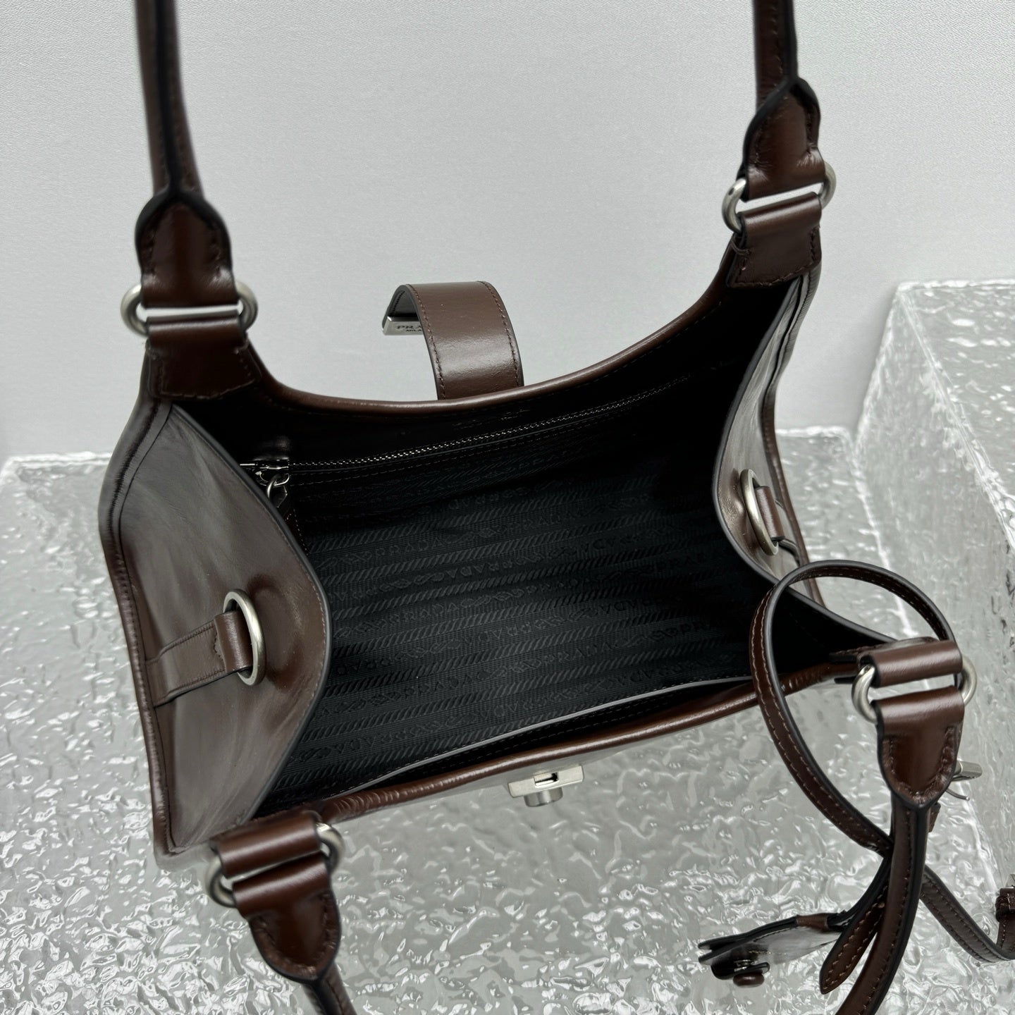 Prada Medium Brown Leather Shoulder Bag