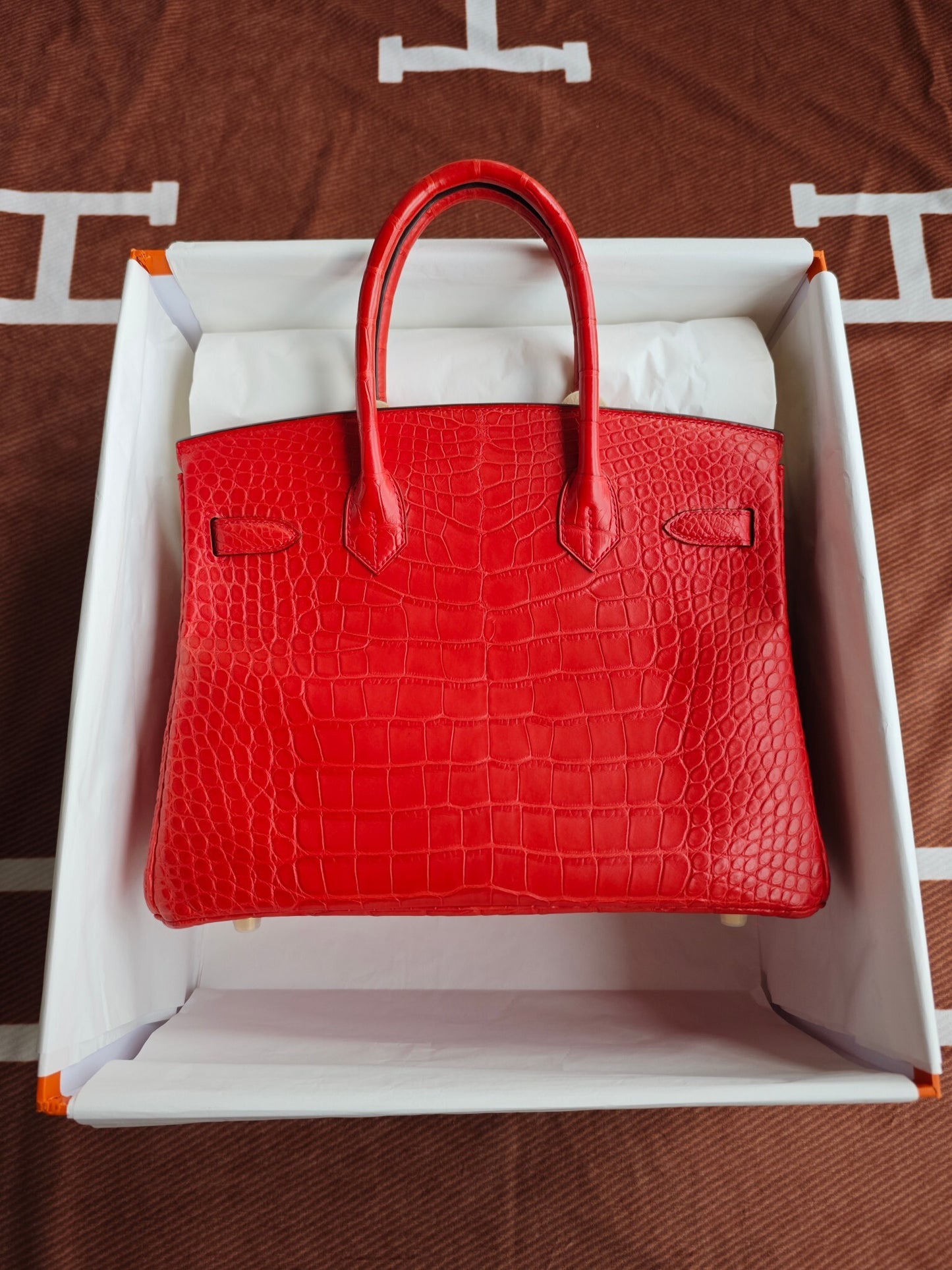 Hermès Birkin Red Crocodile Gold Hardware