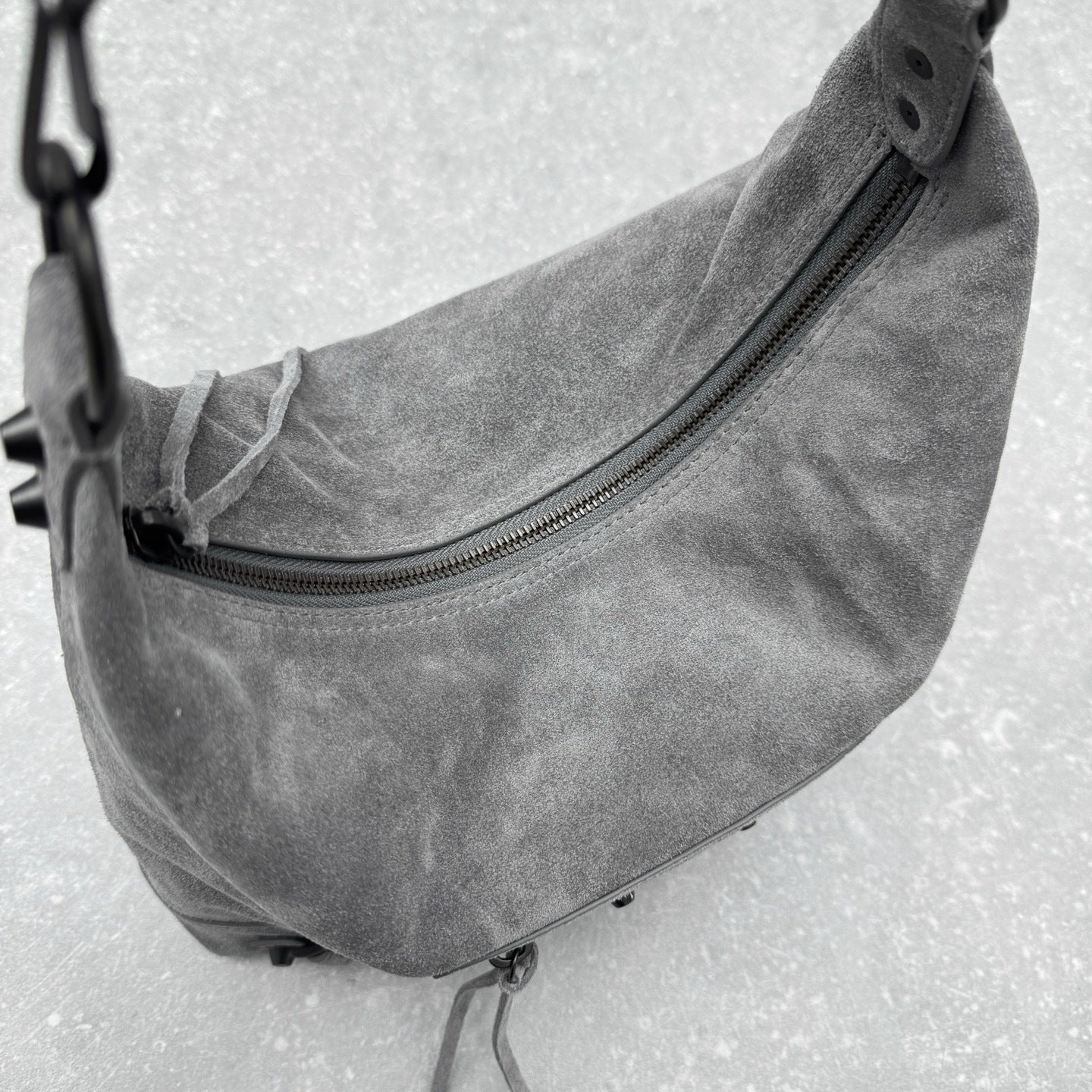 Balenciaga Le City Hobo Storm Grey Suede Bag