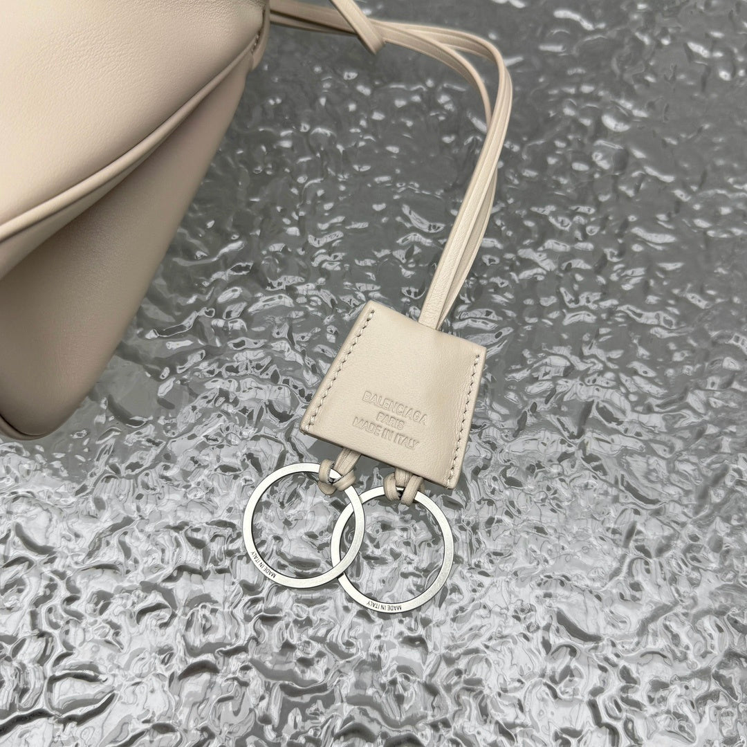 Balenciaga Rodeo Light Beige White Leather Bag