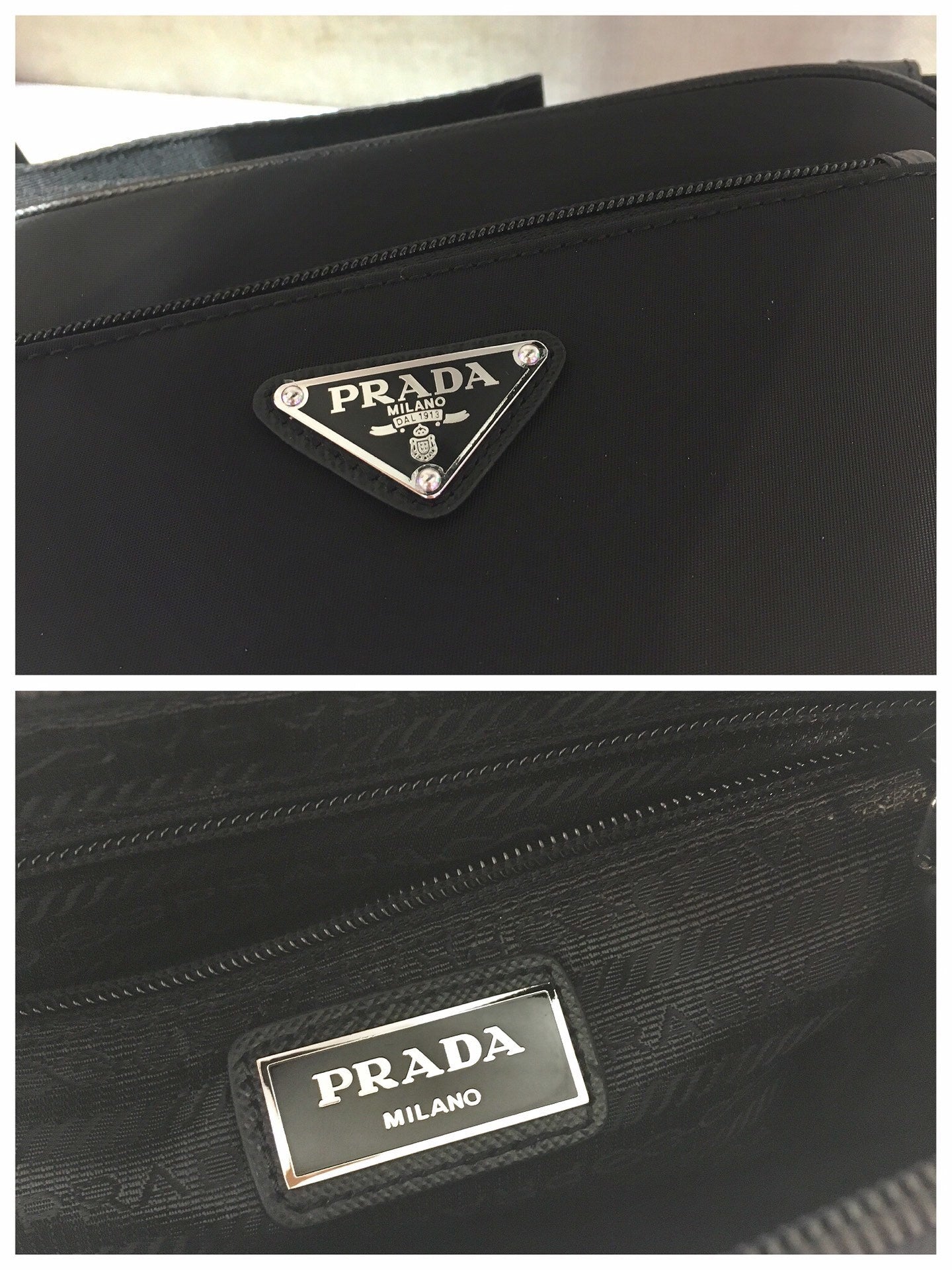 Prada Re-Nylon & Saffiano Leather Belt Bag – Black with Enamel Triangle Logo