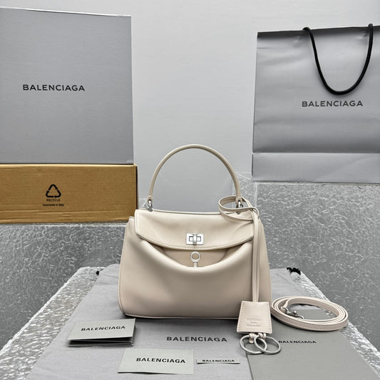 Balenciaga Rodeo Light Beige White Leather Bag