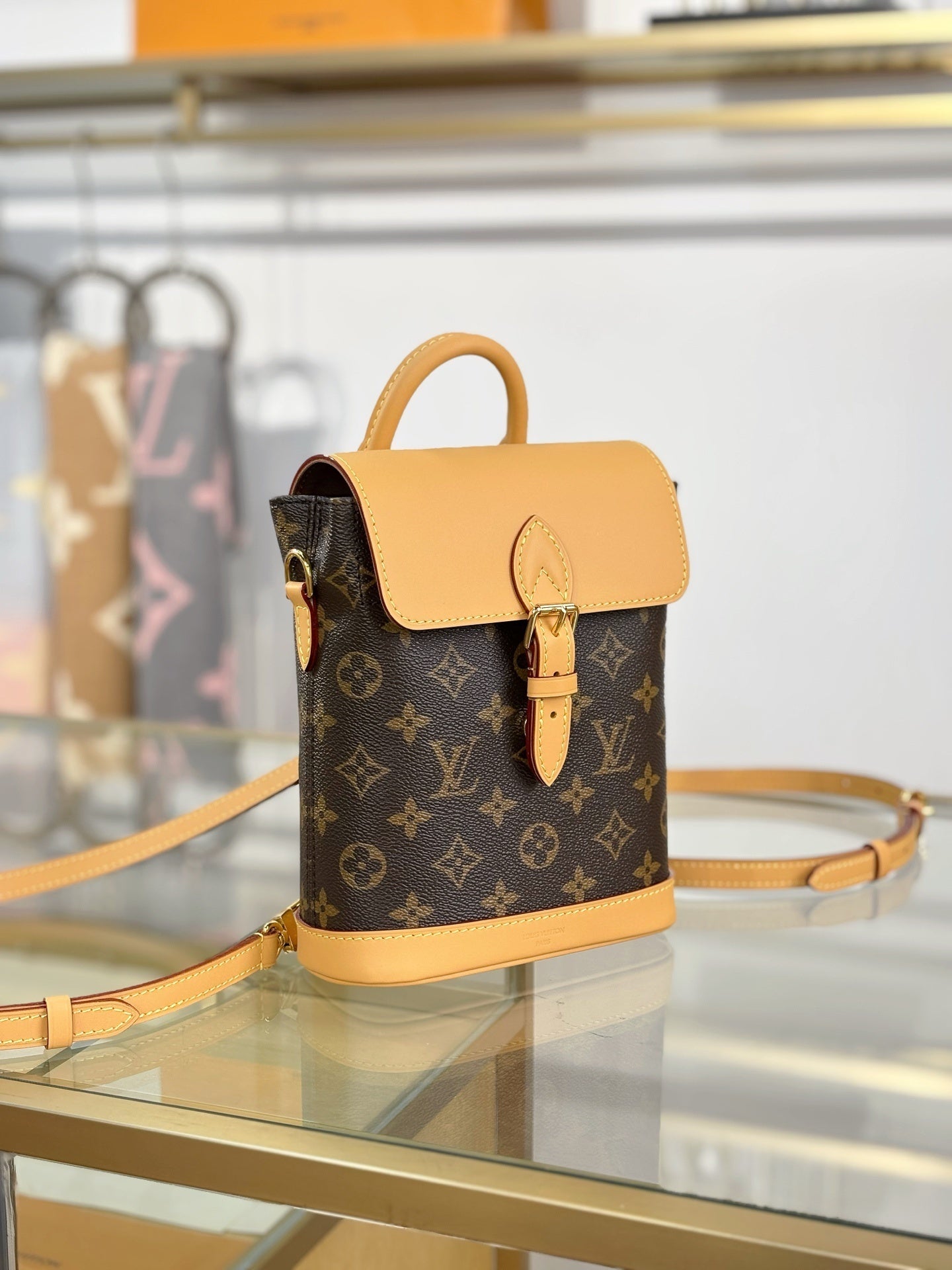 Louis Vuitton Soho Mini Backpack – Monogram Canvas with Natural Cowhide Trim