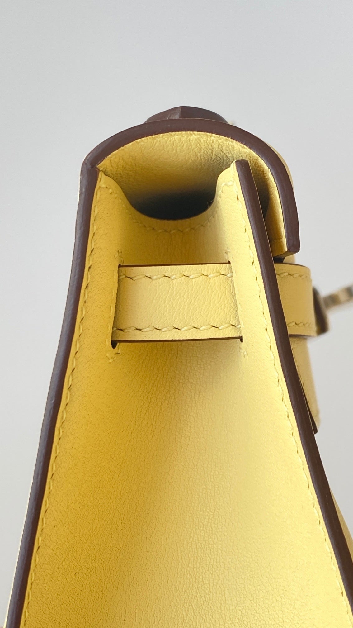 Hermès Kelly Pochette Yellow Swift Leather