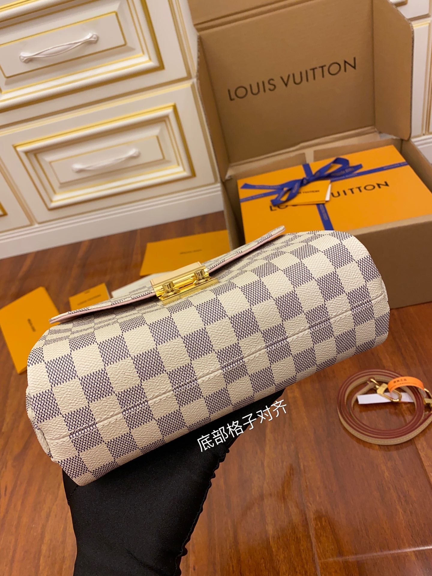 Louis Vuitton Croisette Handbag in Damier Azur Canvas