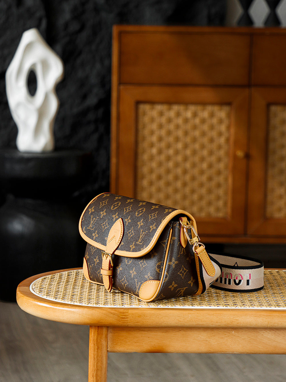 Louis Vuitton Diane Bag Monogram Canvas with Cowhide Leather Trim