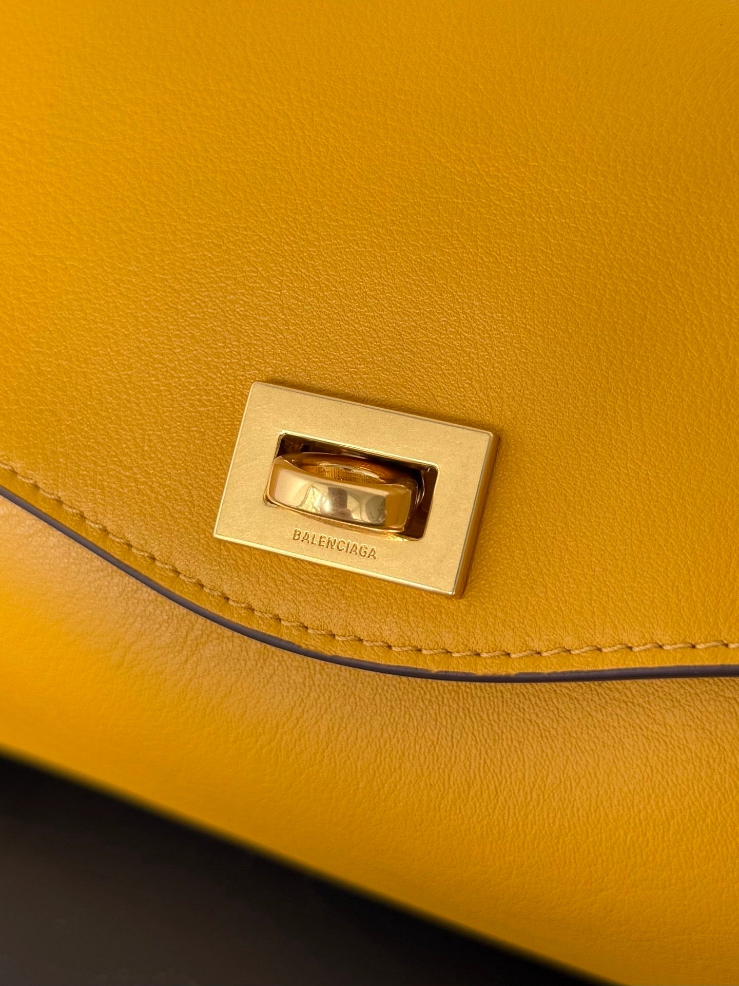 Balenciaga Le 7 Medium Curry Yellow Shoulder Bag