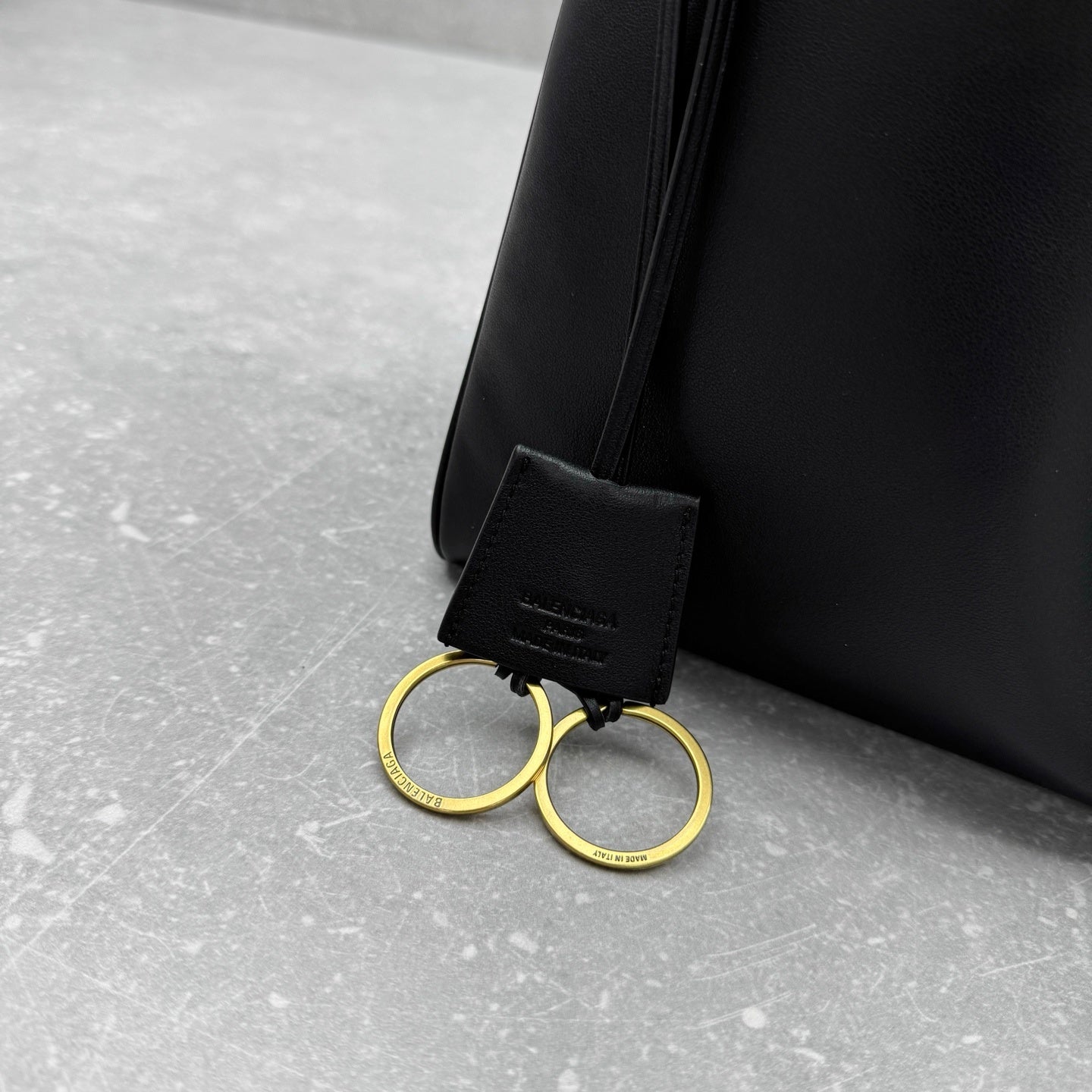 Balenciaga Rodeo Black Leather Tote Bag Gold Turnlock