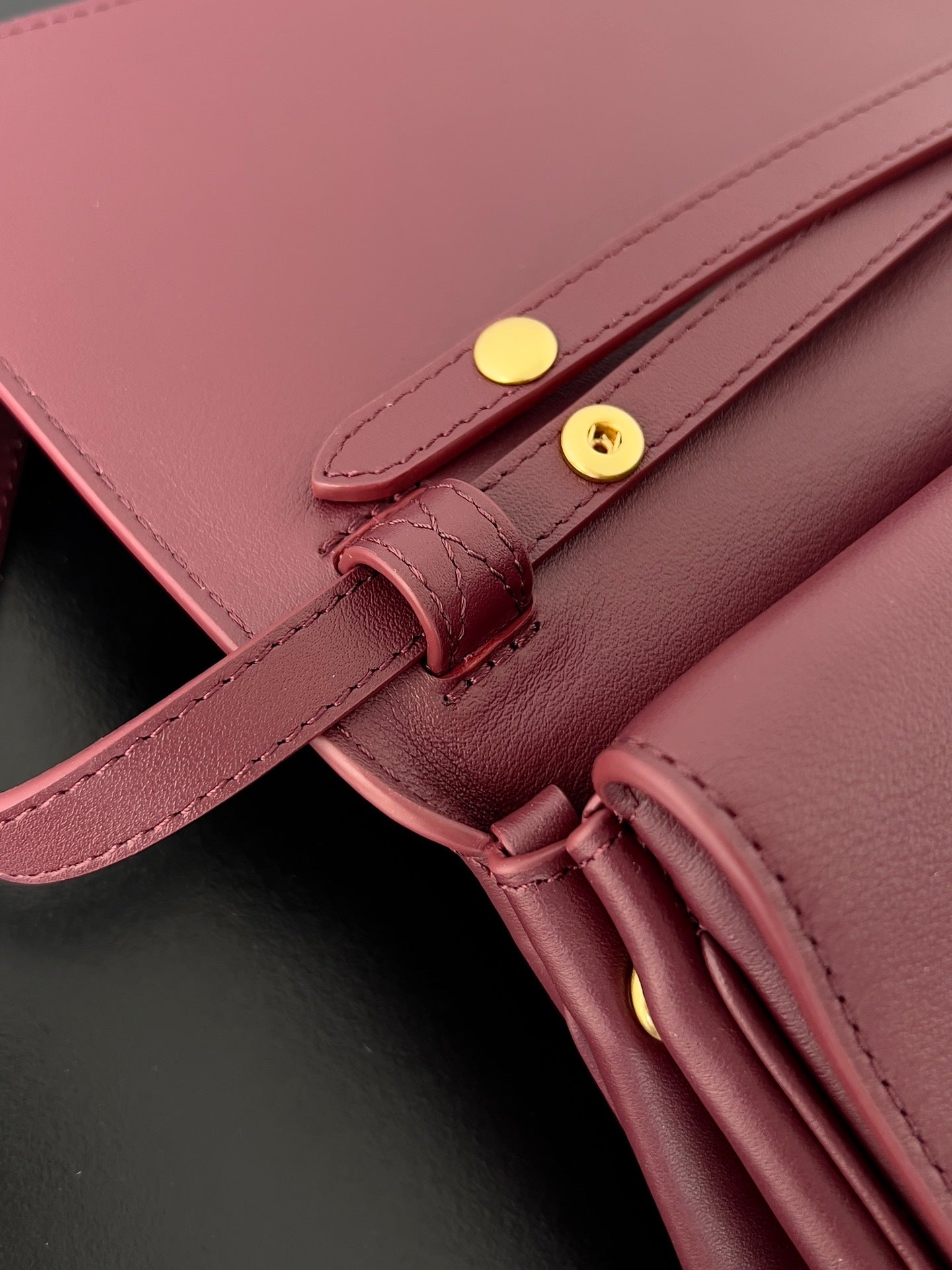 Balenciaga Bel Air Leather Clutch with Gold Hardware