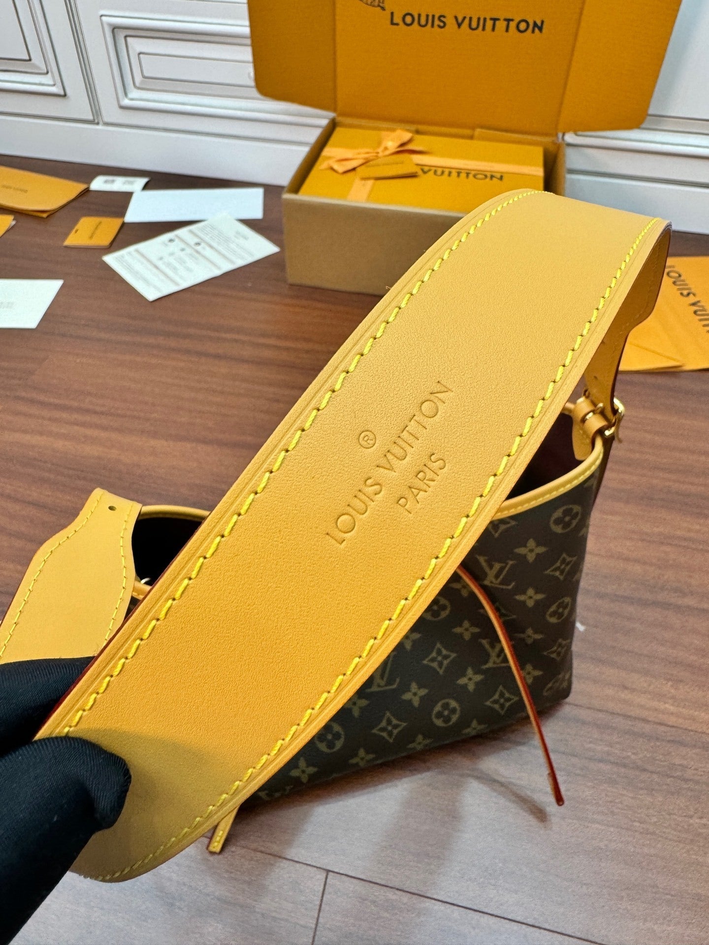 Louis Vuitton CarryAll PM Handbag – Monogram Canvas with Natural Leather Trim