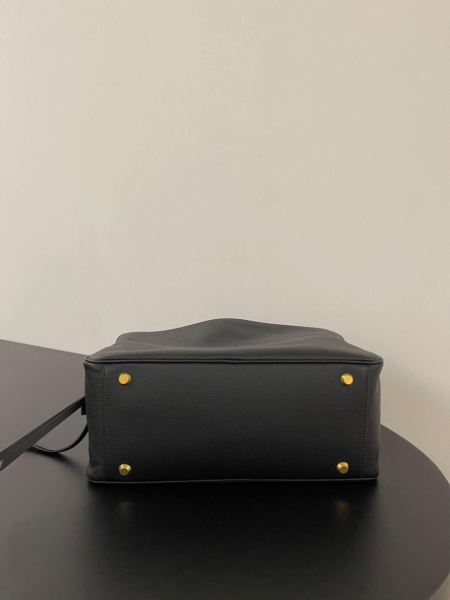 Balenciaga Carrie Bowling Bag Black Textured Leather