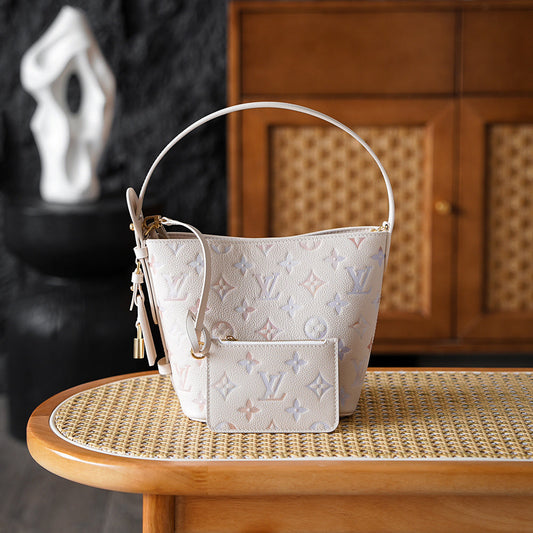 Louis Vuitton All In BB Bag – Monogram Empreinte Leather with Dream Aquarelle Gradient and Removable Pouch